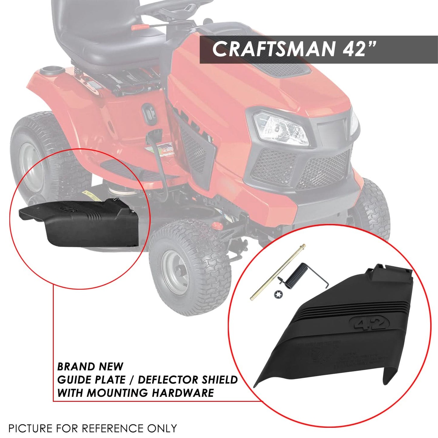 42" Deflector Shield w/ Mounting Hardware for Craftsman