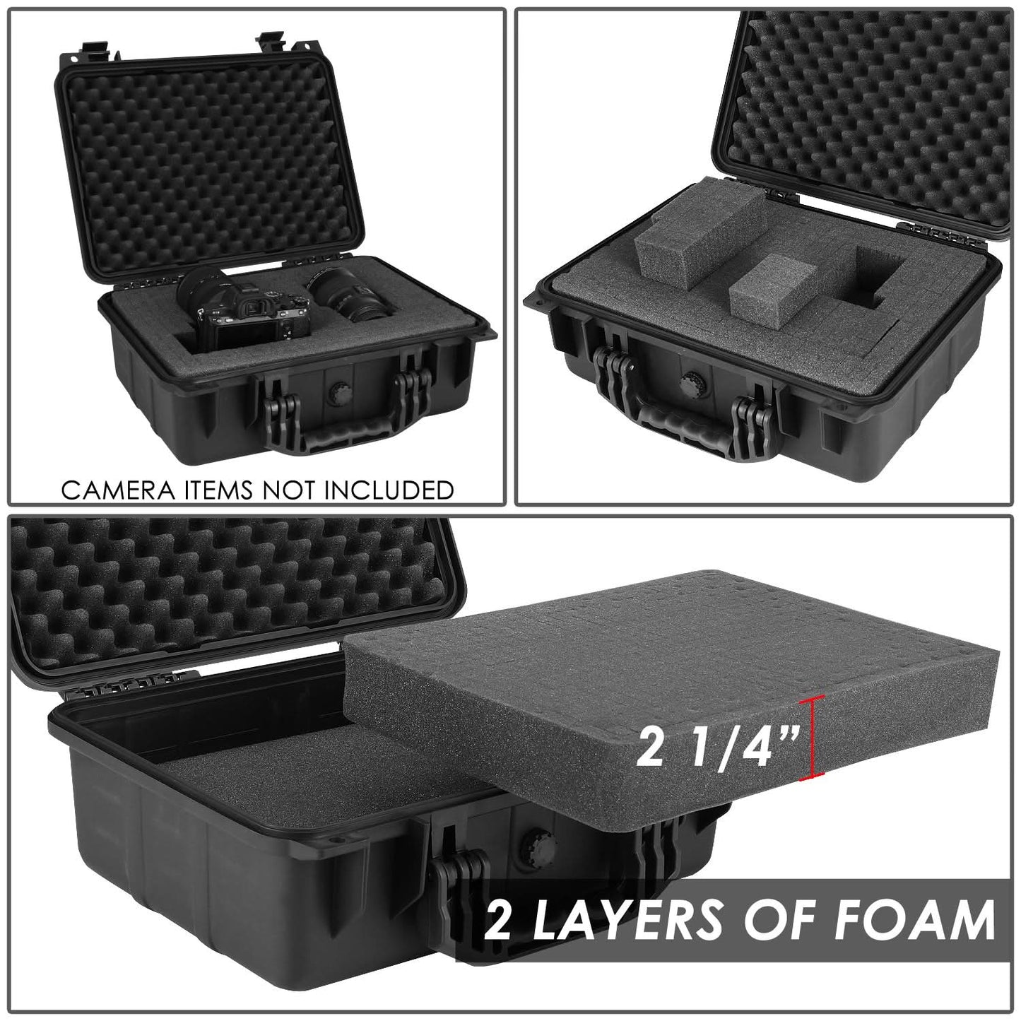 14-3/4" x 10-1/2" x 5" Polypropylene Carrying Case - Matte Black
