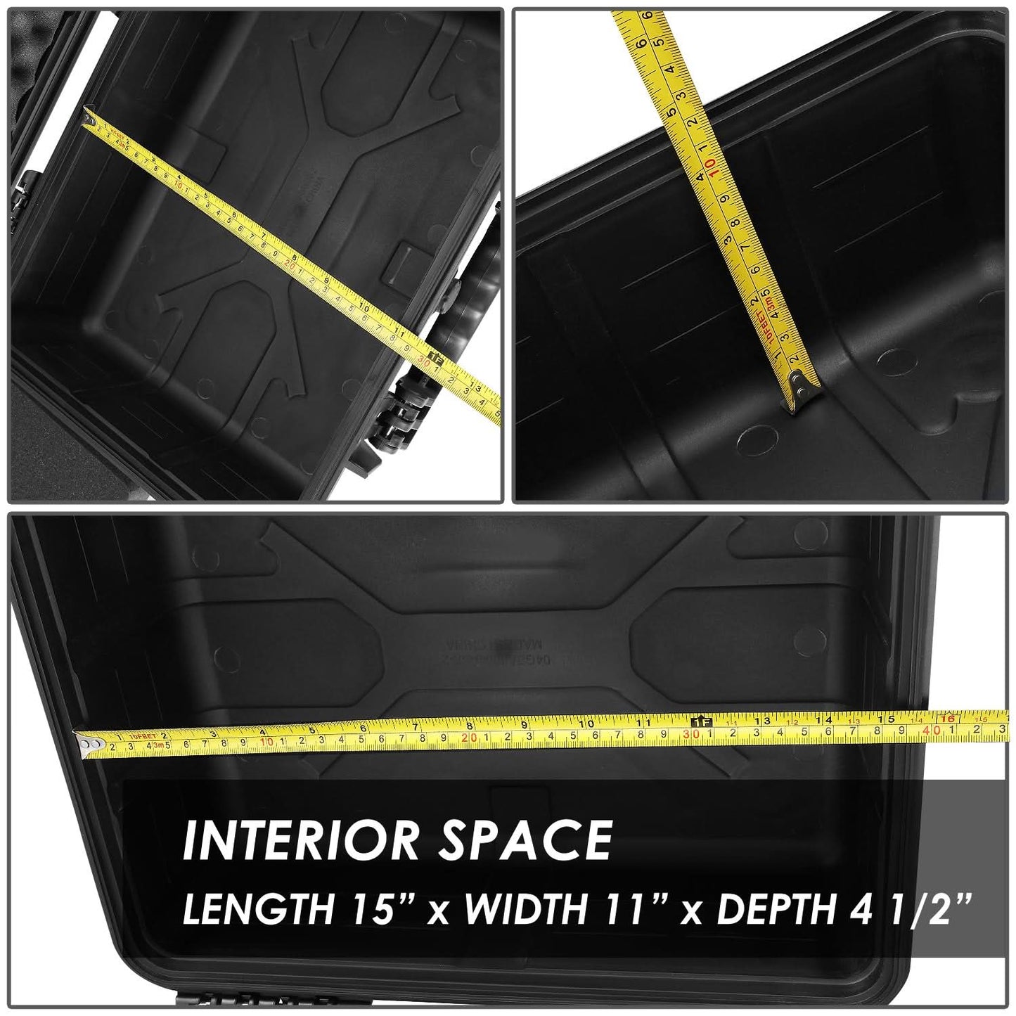14-3/4" x 10-1/2" x 5" Polypropylene Carrying Case - Matte Black