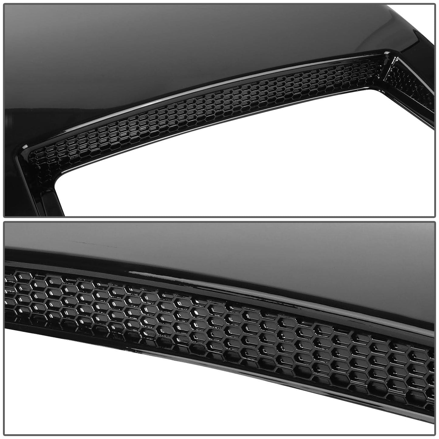 Universal Hood Scoops & Vents 25.5" x 28" Painted Black ABS