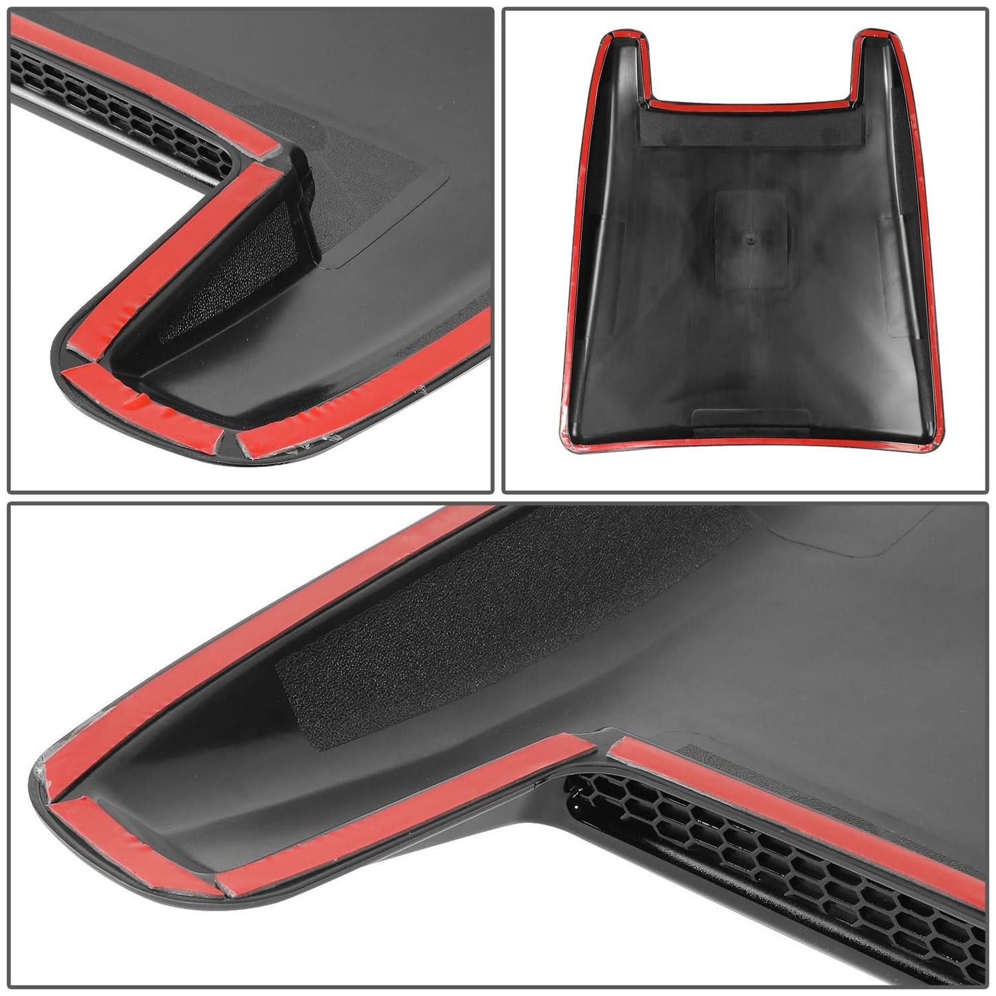 Universal Hood Scoops & Vents 25.5" x 28" Painted Black ABS