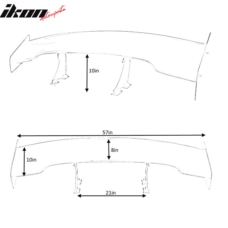 2016-2021 Honda Civic Sedan 57" Wide JDM Trunk Spoiler Carbon Fiber CF