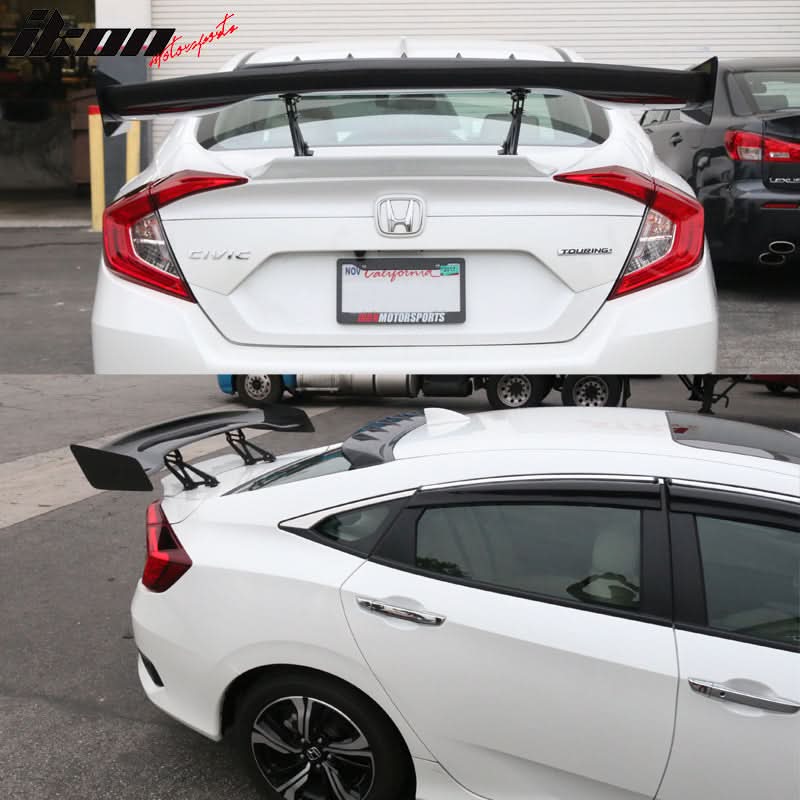2016-2021 Honda Civic Sedan 57" Wide JDM Trunk Spoiler Carbon Fiber CF