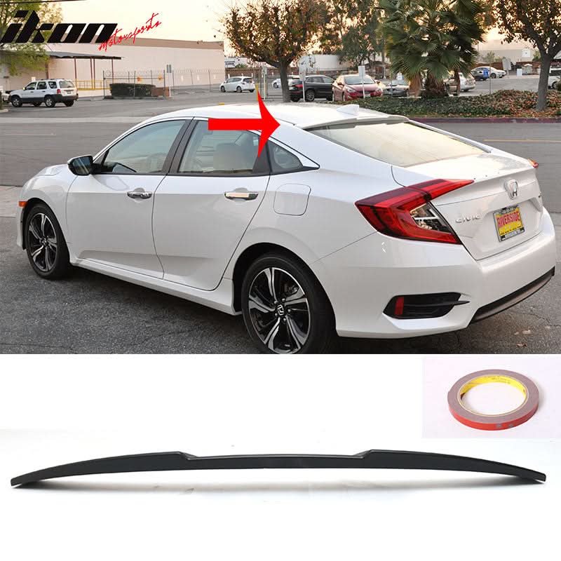 2016-2021 Honda Civic X 10th Gen OE Roof Spoiler + Window Visors ABS