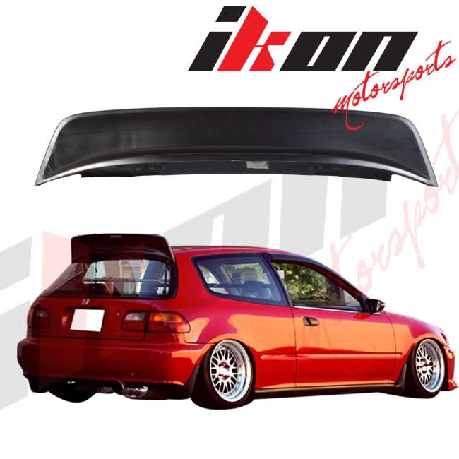 Fits 92-95 Civic 3Door BYS PU Front Bumper Lip Spoiler + Roof Spoiler