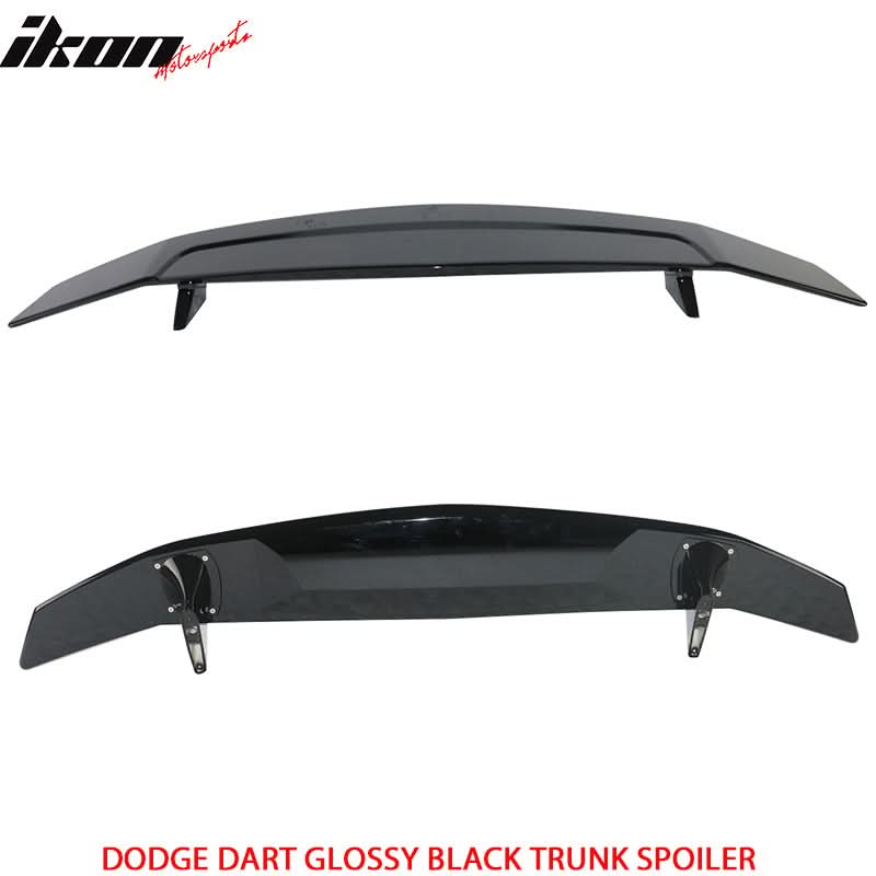 2013-2016 Dodge Dart 2 Post Glossy Black Rear Trunk Spoiler ABS