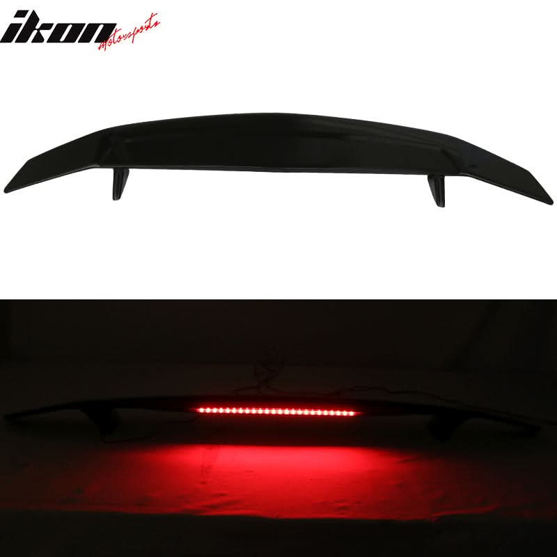 Universal Rear Spoiler Wing With 3rd Brake Light Ikon Style Trunk Wing