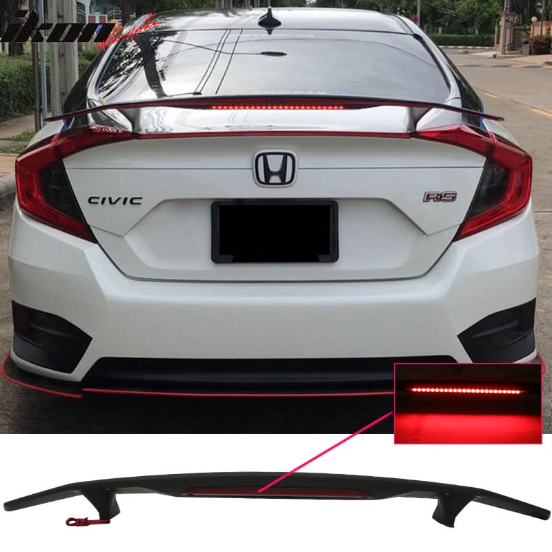 Universal Fit IKON Style Matte Black Rear Spoiler Wing ABS