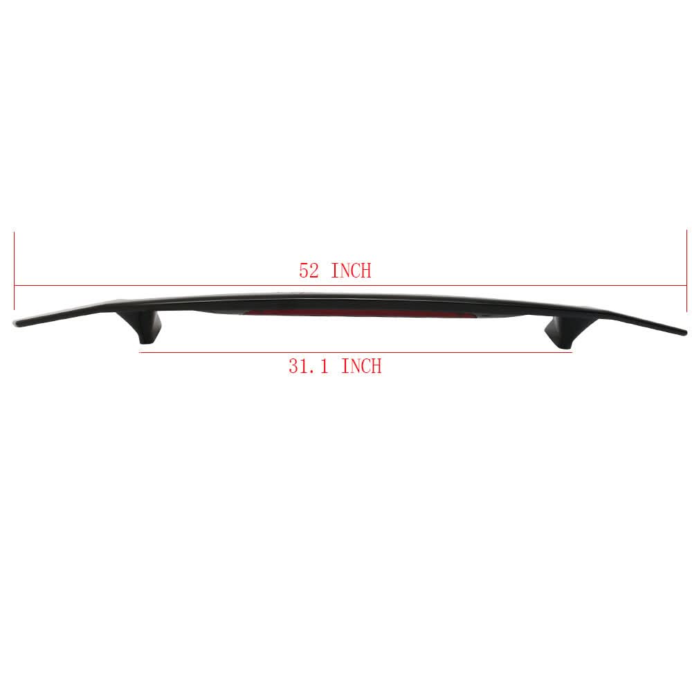 Universal Rear Spoiler Wing With 3rd Brake Light Ikon Style Trunk Wing