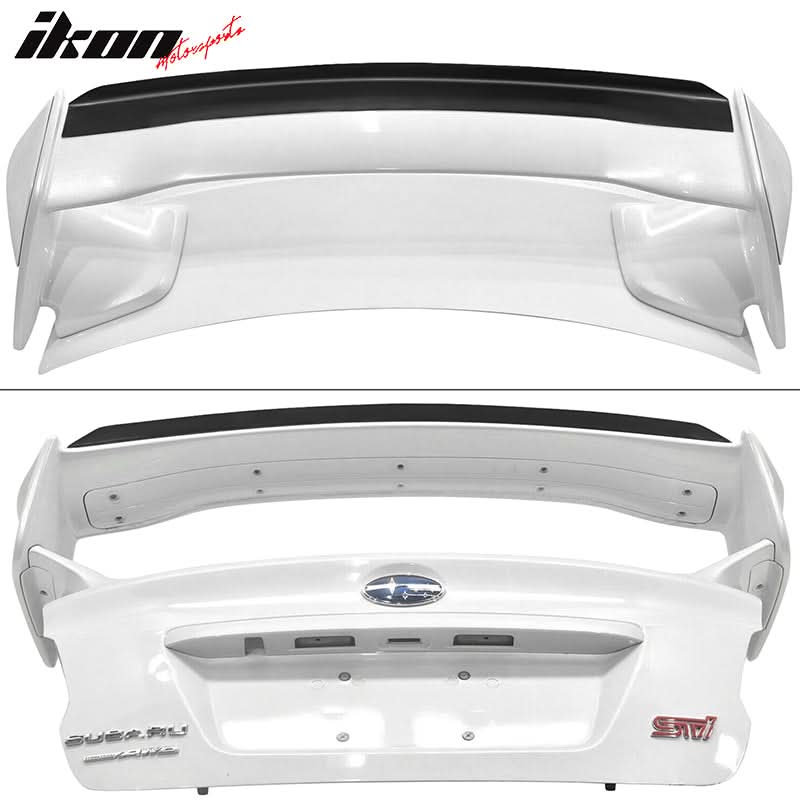 2008-2014 Subaru WRX STI Matte Black Top Gurney Flap Trunk Spoiler FRP