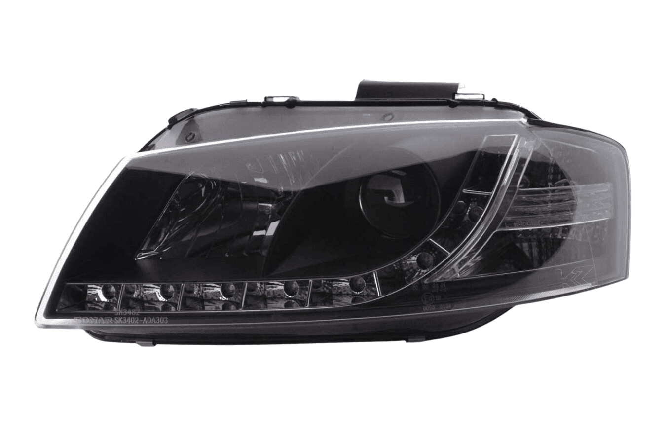 Audi A3 (8P 8PA) Black LED Headlights with Daytime Running Lights (2003-2007)