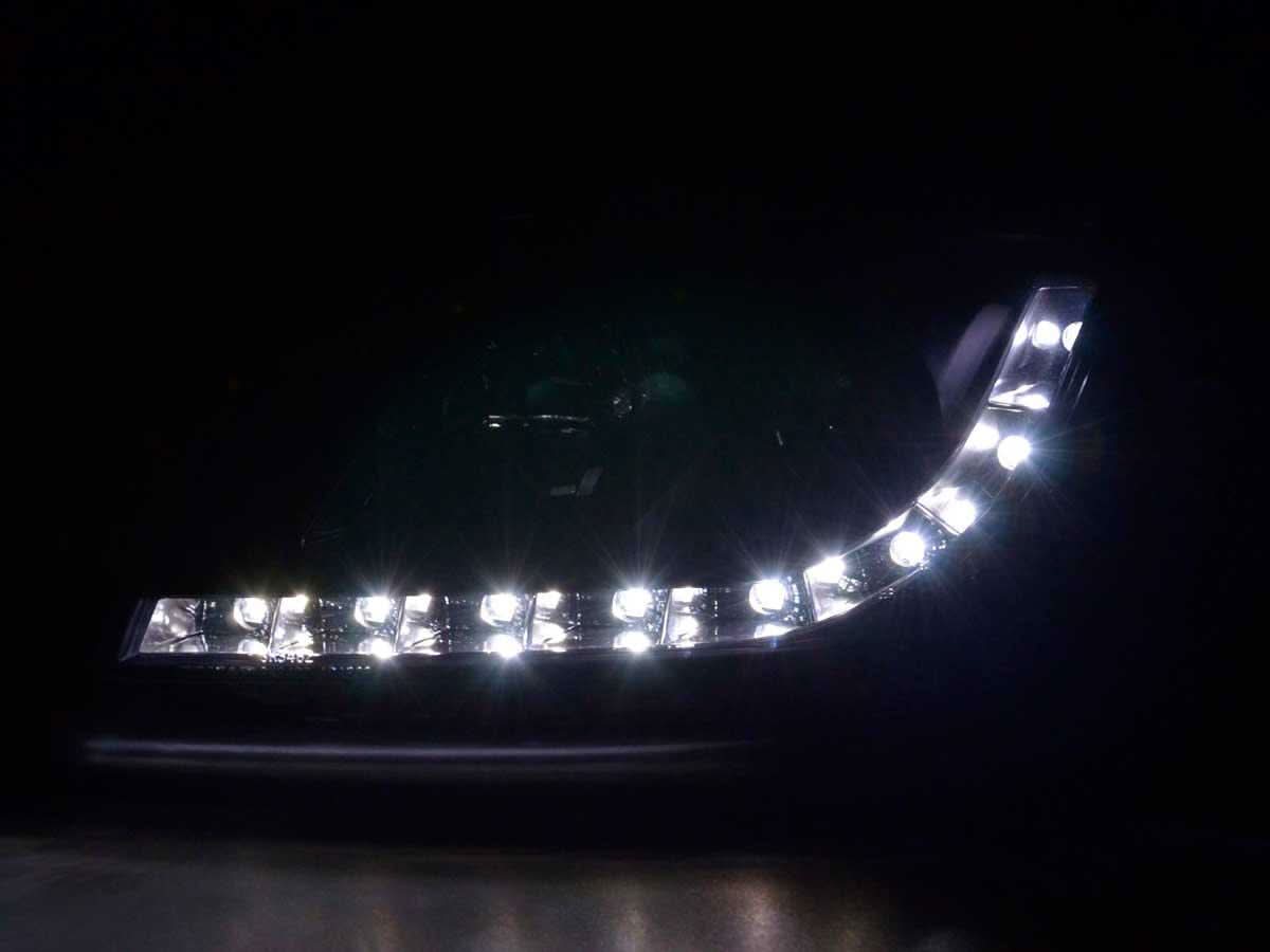 Audi A3 (8P 8PA) Black LED Headlights with Daytime Running Lights (2003-2007)