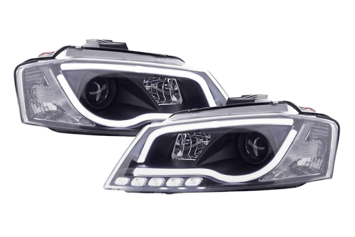 Audi A3 (8P 8PA) Black LED Headlights with Daytime Running Lights (2008-2012)