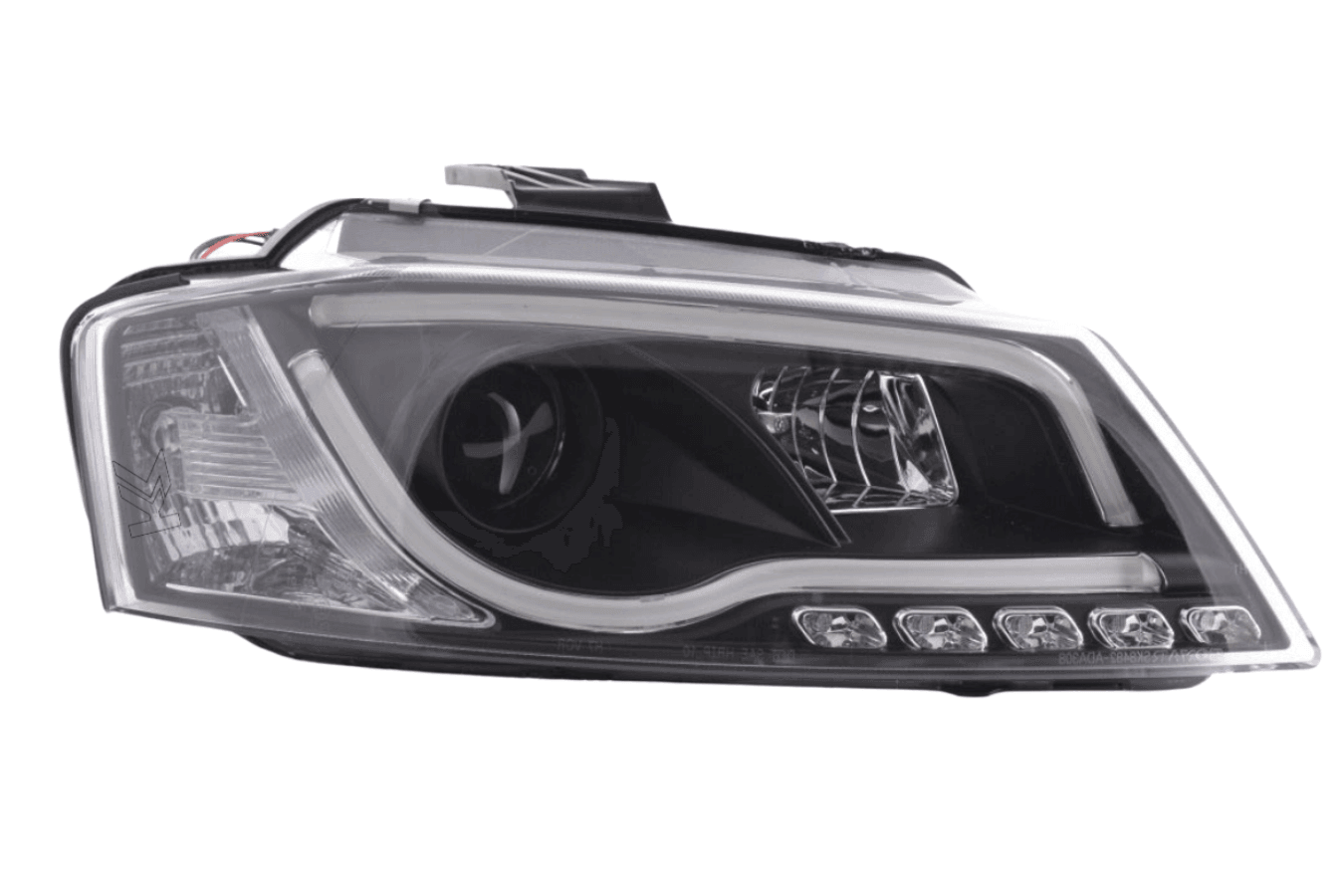 Audi A3 (8P 8PA) Black LED Headlights with Daytime Running Lights (2008-2012)