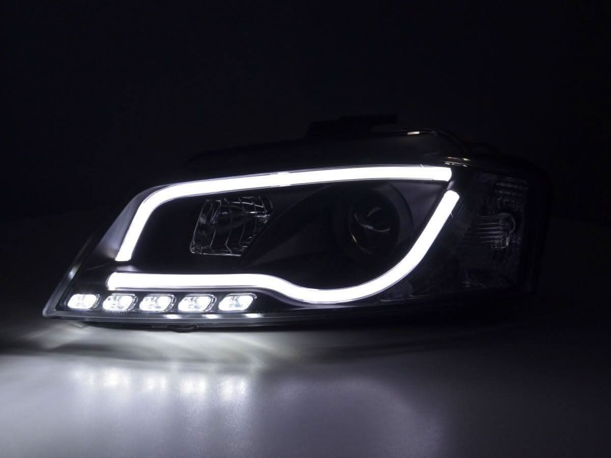 Audi A3 (8P 8PA) Black LED Headlights with Daytime Running Lights (2008-2012)