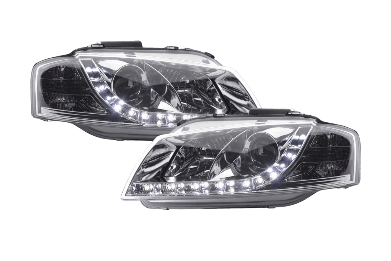 Audi A3 (8P / 8PA) Chrome LED Headlights with Daytime Running Lights (2003 - 2007)