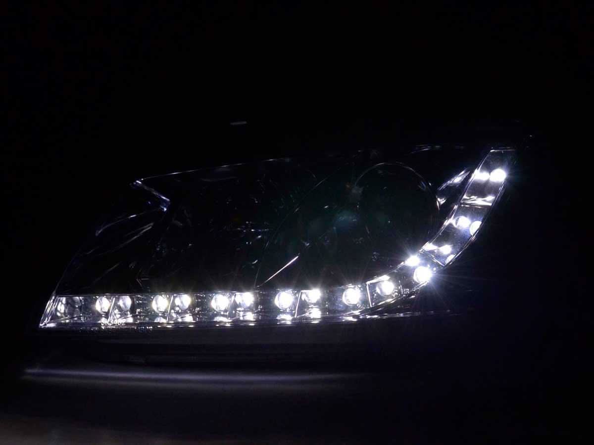 Audi A3 (8P / 8PA) Chrome LED Headlights with Daytime Running Lights (2003 - 2007)