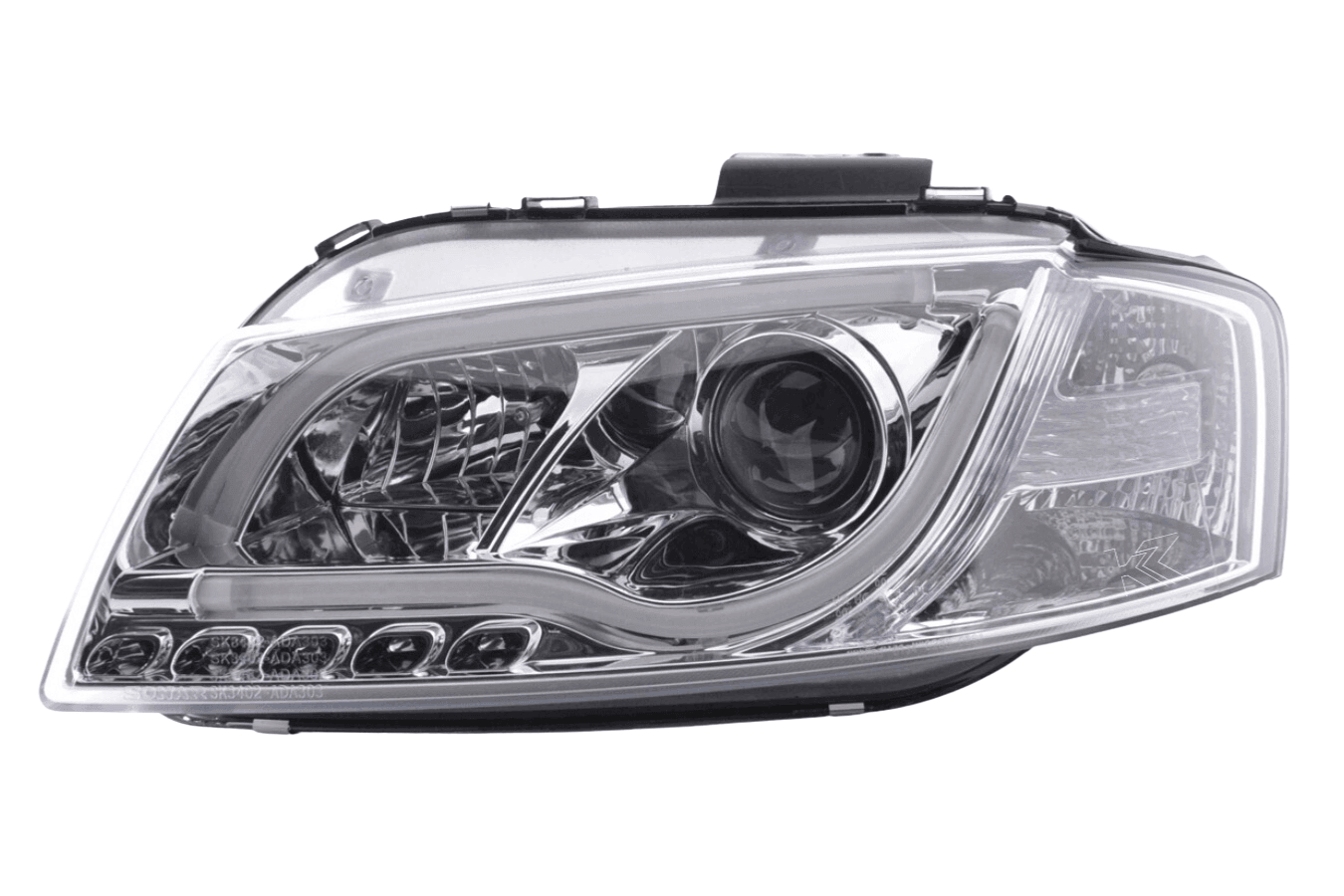 Audi A3 (8P 8PA) Chrome LED Headlights with Daytime Running Lights (2003-2008)