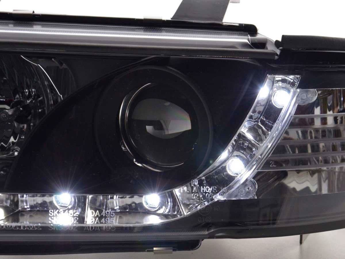 Audi A4 (B5 8D) Black LED Headlights with Daytime Running Lights (1999-2001)