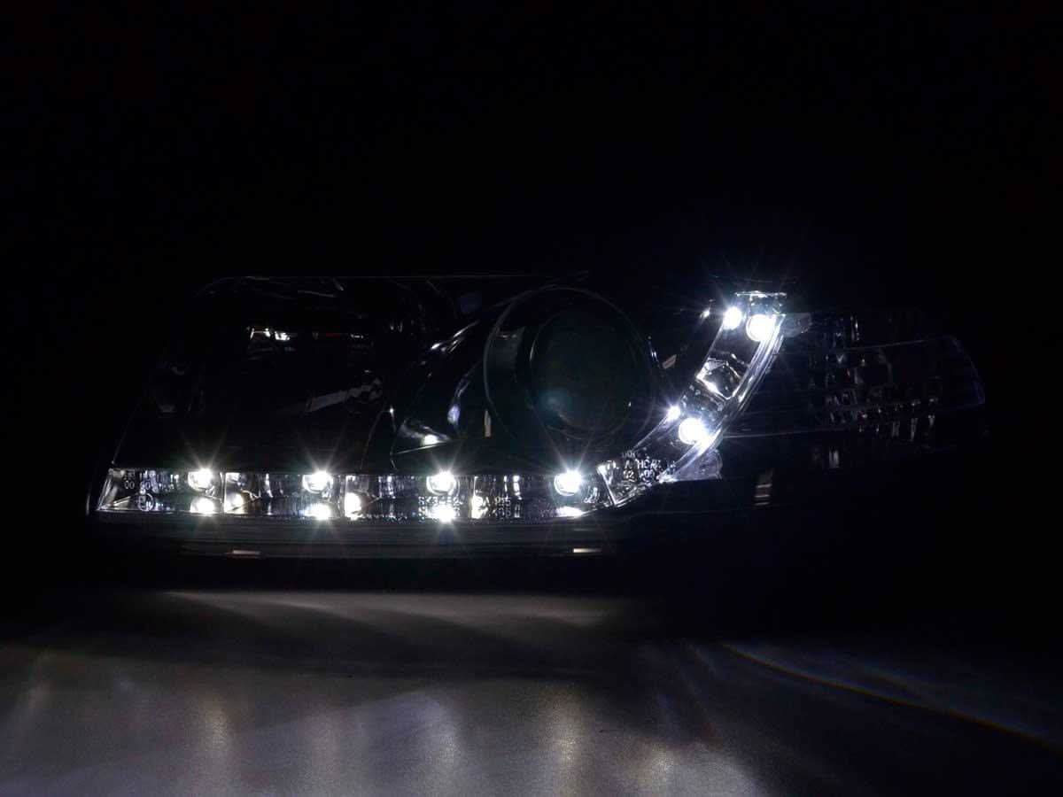 Audi A4 (B5 8D) Chrome LED Headlights with Daytime Running Lights (1995-1999)
