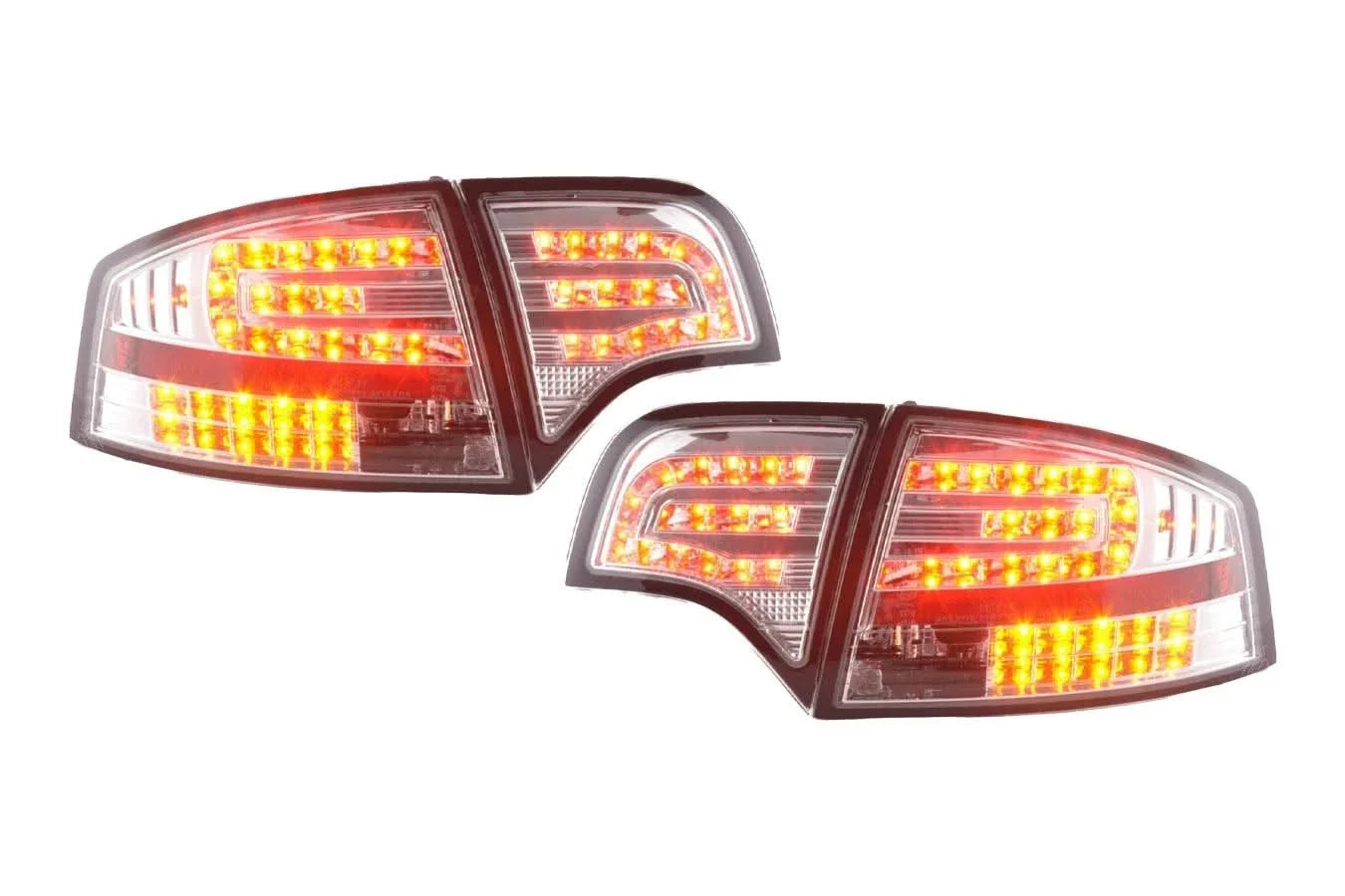 Audi A4 (B7/8E) Sedan Chrome Clear LED Taillights Set (2004-2007)
