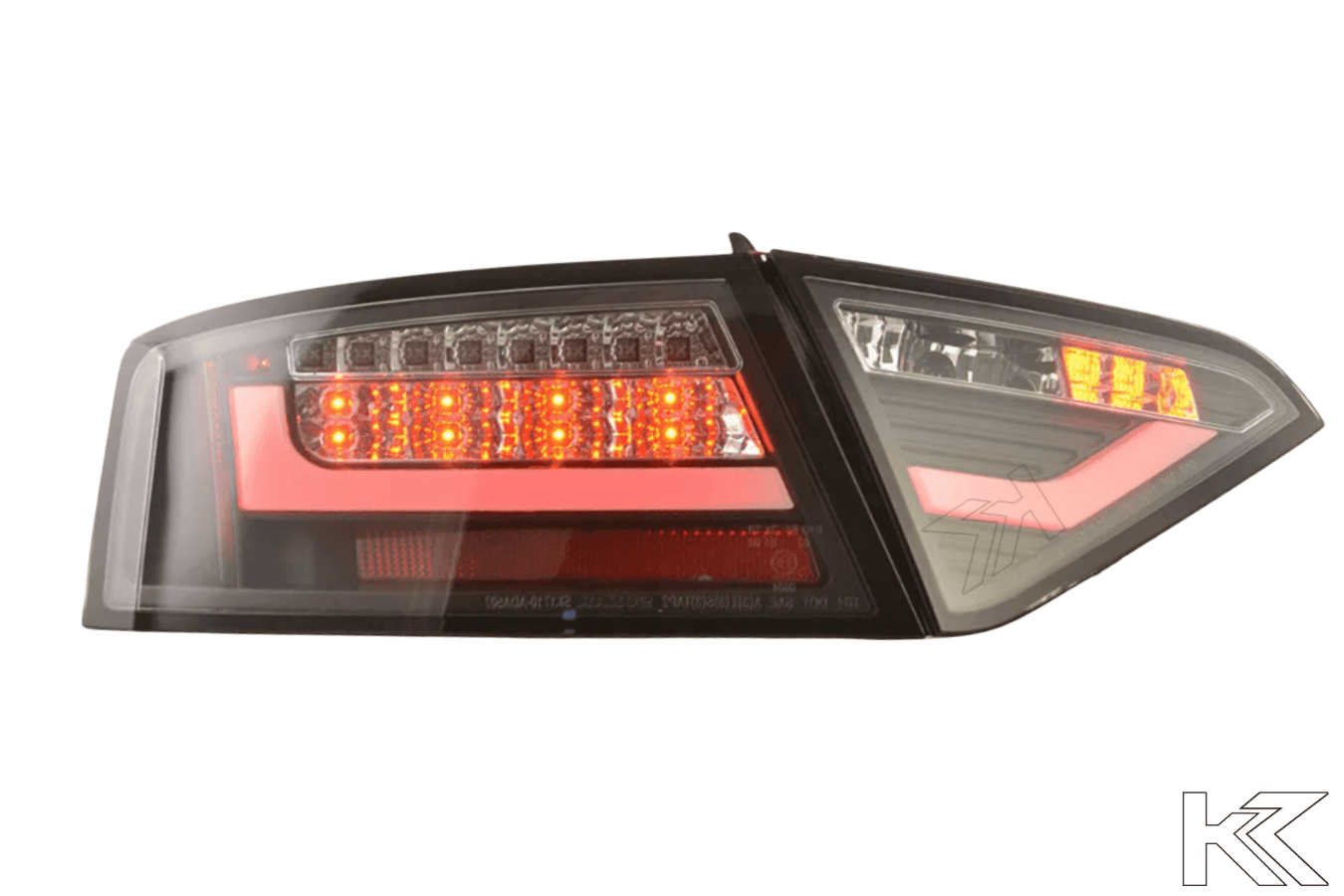 Audi A5 (B8 - 8T) Coupe Black Clear LED Bar Taillights (2007-2011)- For Halogen Models
