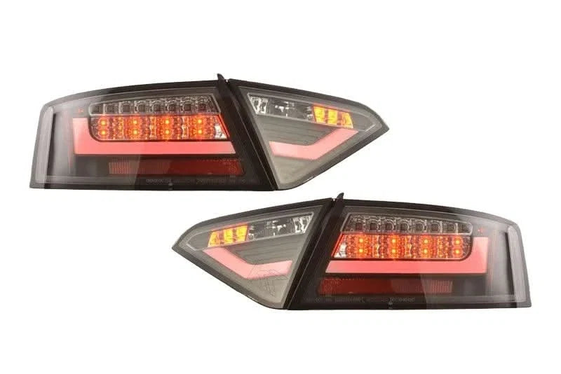 Audi A5 (B8 - 8T) Coupe Black Clear LED Bar Taillights (2007-2011)- For Halogen Models