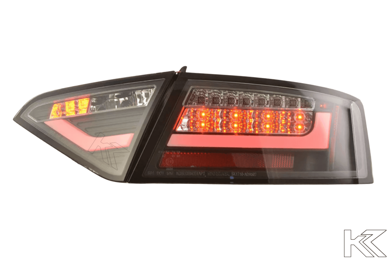 Audi A5 (B8 - 8T) Coupe Black Clear LED Bar Taillights (2007-2011)- For Halogen Models