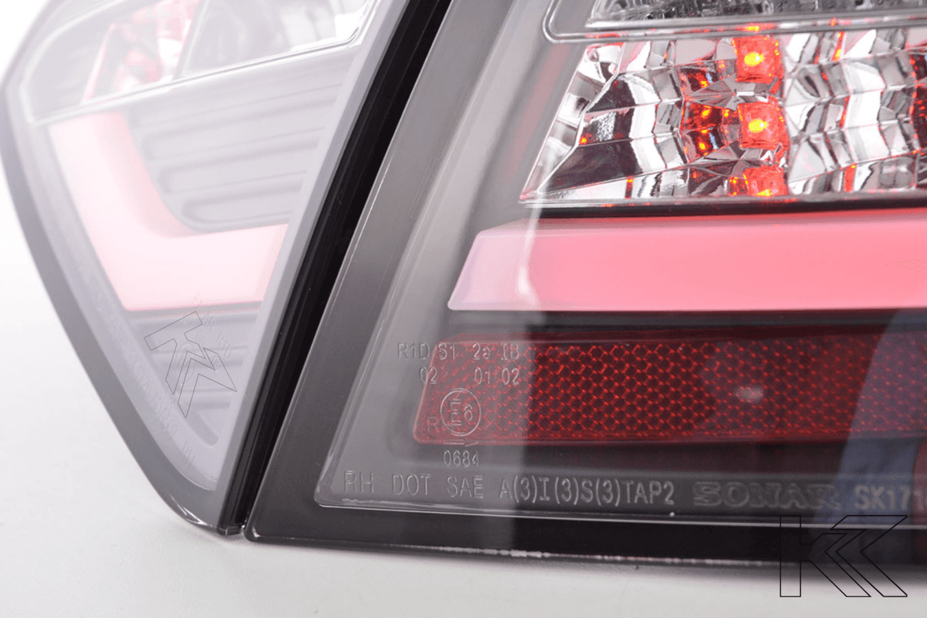 Audi A5 (B8 - 8T) Coupe Black Clear LED Bar Taillights (2007-2011)- For Halogen Models