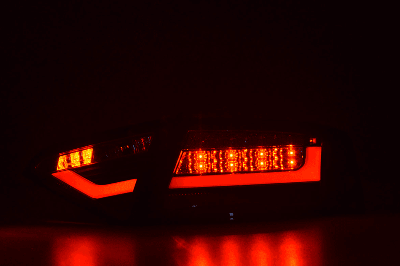 Audi A5 (B8 - 8T) Coupe Black Clear LED Bar Taillights (2007-2011)- For Halogen Models