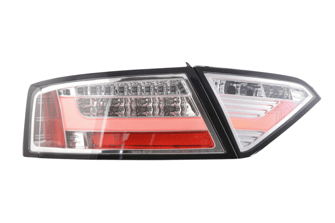 Audi A5 (B8 - 8T) Coupe Chrome Clear LED Bar Taillights (2007-2011)- For Halogen Models