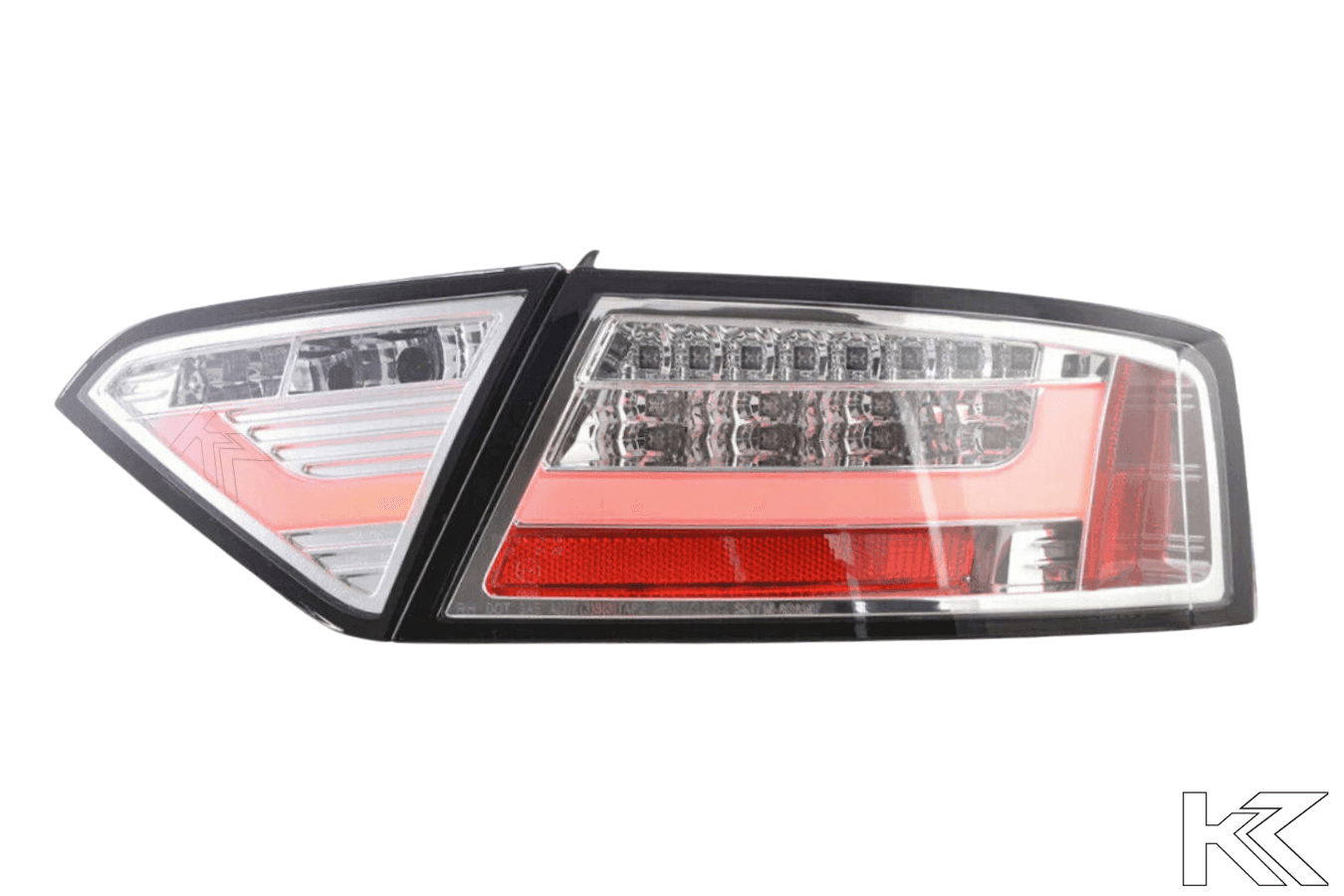 Audi A5 (B8 - 8T) Coupe Chrome Clear LED Bar Taillights (2007-2011)- For Halogen Models