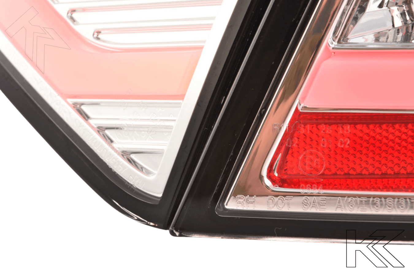Audi A5 (B8 - 8T) Coupe Chrome Clear LED Bar Taillights (2007-2011)- For Halogen Models