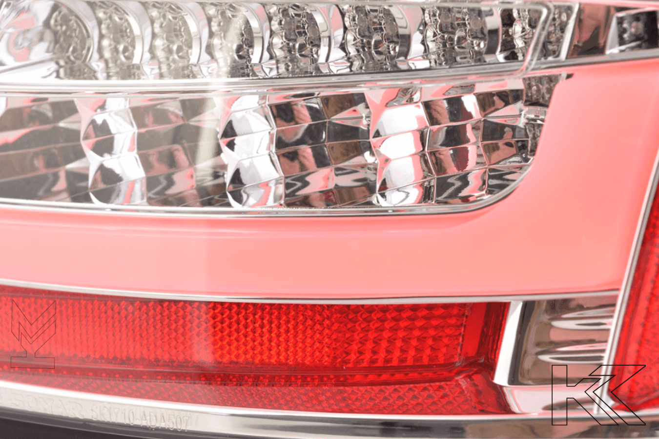 Audi A5 (B8 - 8T) Coupe Chrome Clear LED Bar Taillights (2007-2011)- For Halogen Models