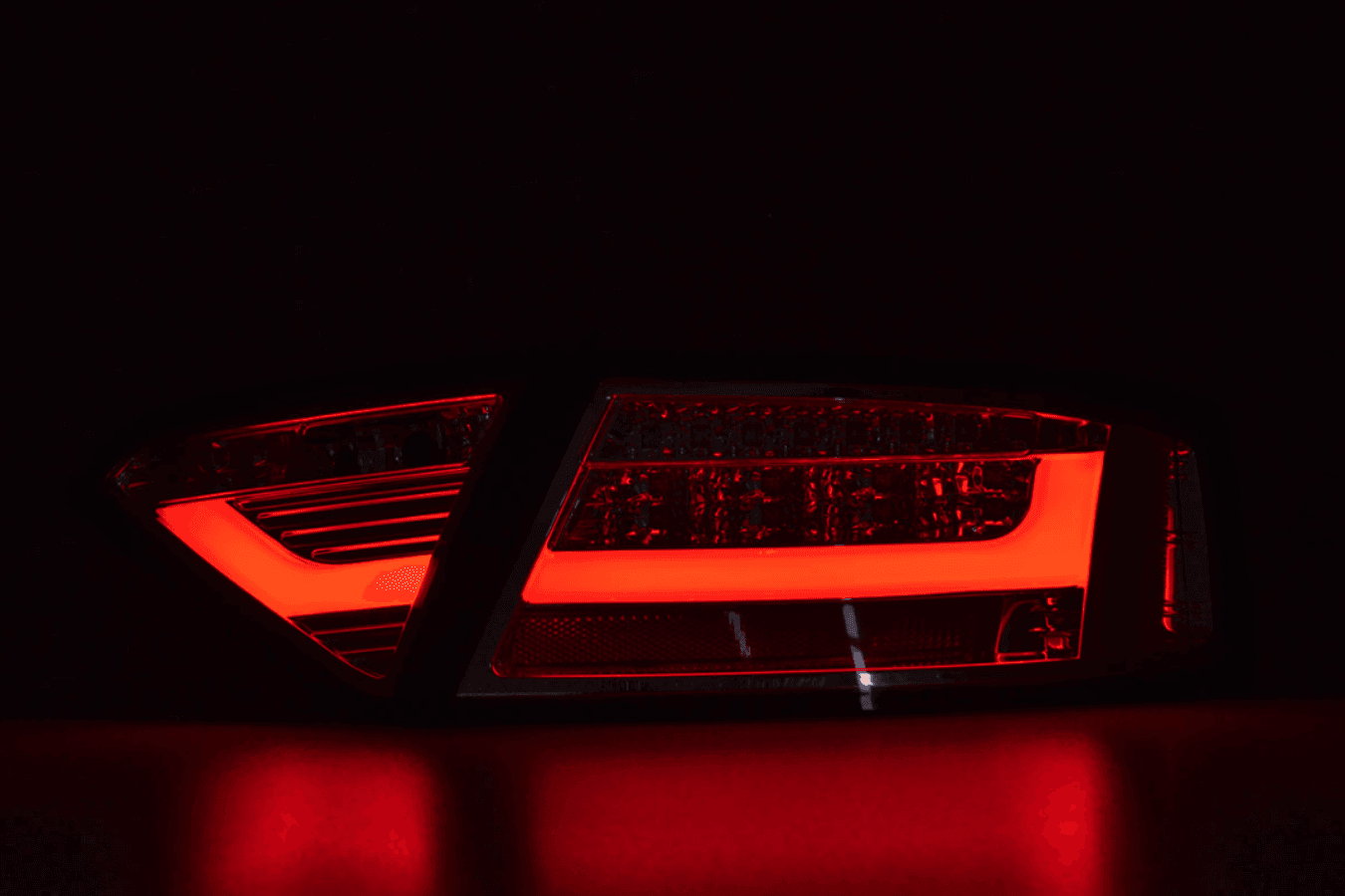Audi A5 (B8 - 8T) Coupe Chrome Clear LED Bar Taillights (2007-2011)- For Halogen Models