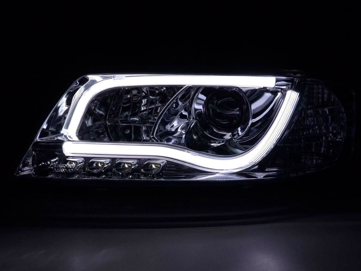 Audi A6 (C5 4B) Chrome LED Headlights with Daytime Running Lights (1997-2001)
