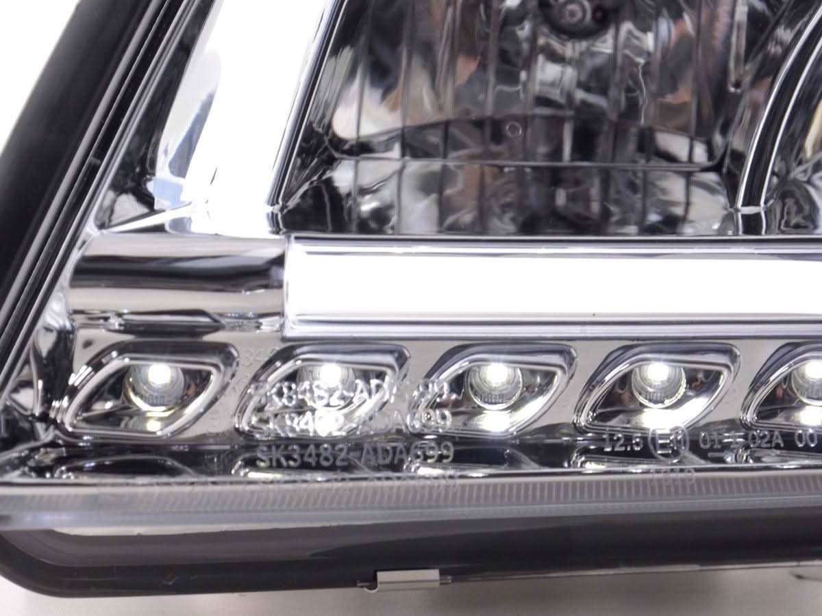 Audi A6 (C5 4B) Chrome LED Headlights with Daytime Running Lights (1997-2001)
