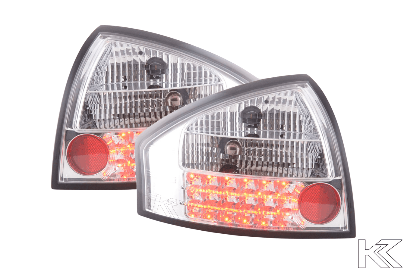 Audi A6 (C5/4B) Sedan Chrome Clear LED Taillights Set (1997-2003)