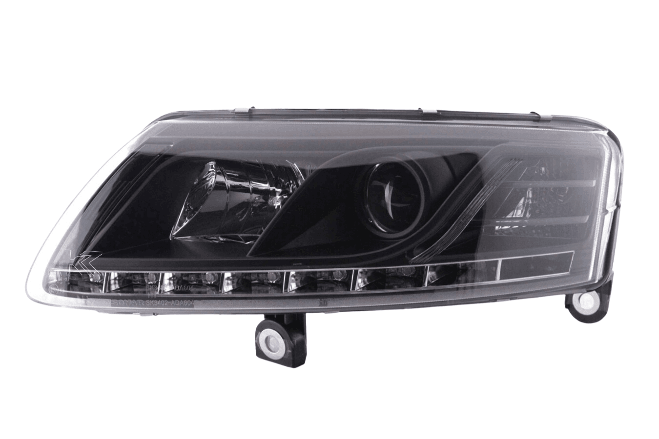Audi A6 (C6 4F) Black Xenon LED Headlights with Daytime Running Lights (2004-2008)