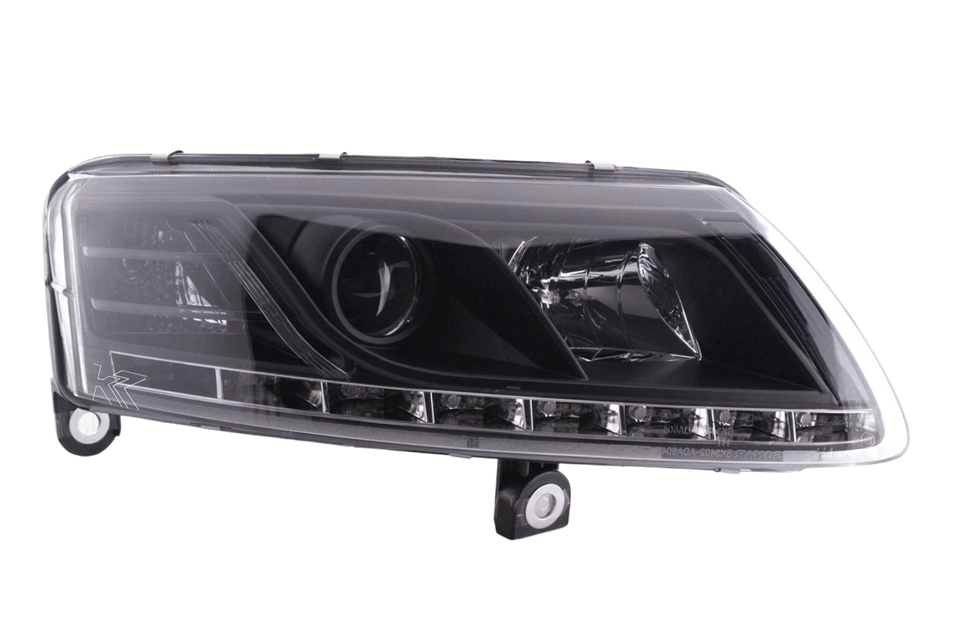 Audi A6 (C6 4F) Black Xenon LED Headlights with Daytime Running Lights (2004-2008)