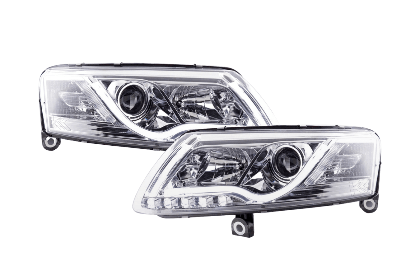 Audi A6 (C6 4F) Chrome LED Headlights with Daytime Running Lights (2004-2008)