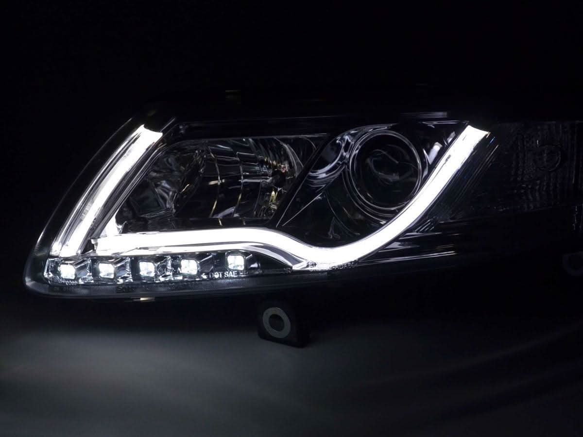 Audi A6 (C6 4F) Chrome LED Headlights with Daytime Running Lights (2004-2008)