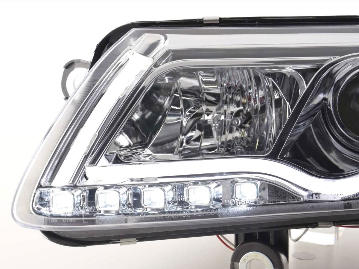 Audi A6 (C6 4F) Chrome LED Headlights with Daytime Running Lights (2004-2008)