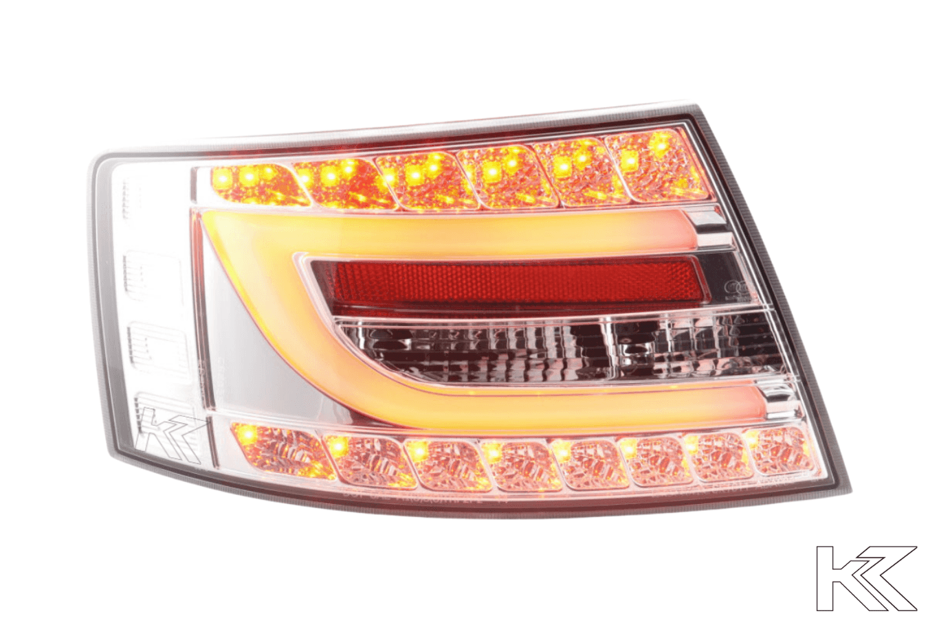 Audi A6 (C6/4F) Sedan Chrome Clear LED Taillights Set (2004-2008)