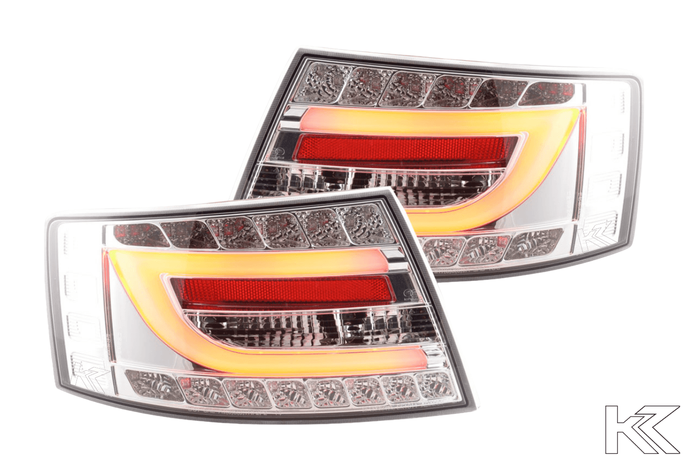 Audi A6 (C6/4F) Sedan Chrome Clear LED Taillights Set (2004-2008)