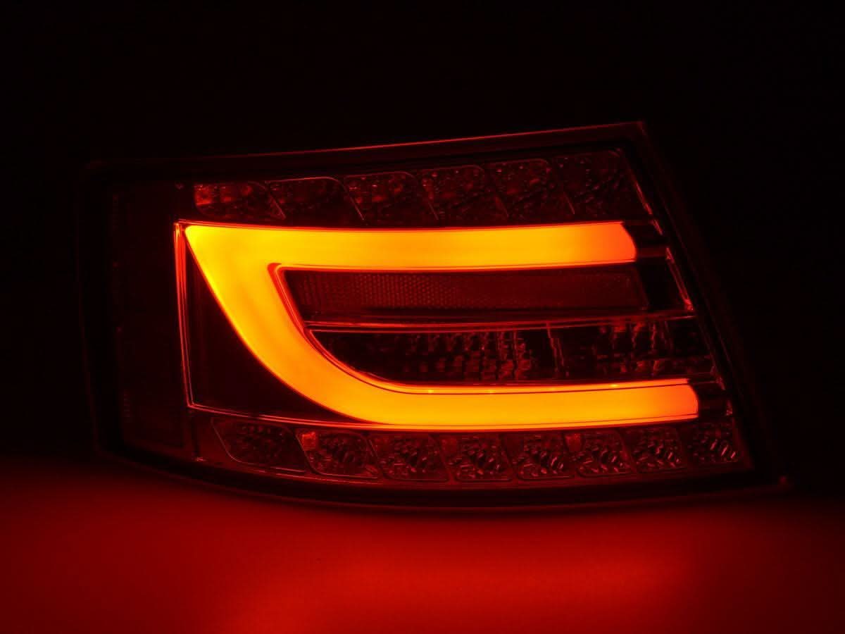 Audi A6 (C6/4F) Sedan Chrome Clear LED Taillights Set (2004-2008)
