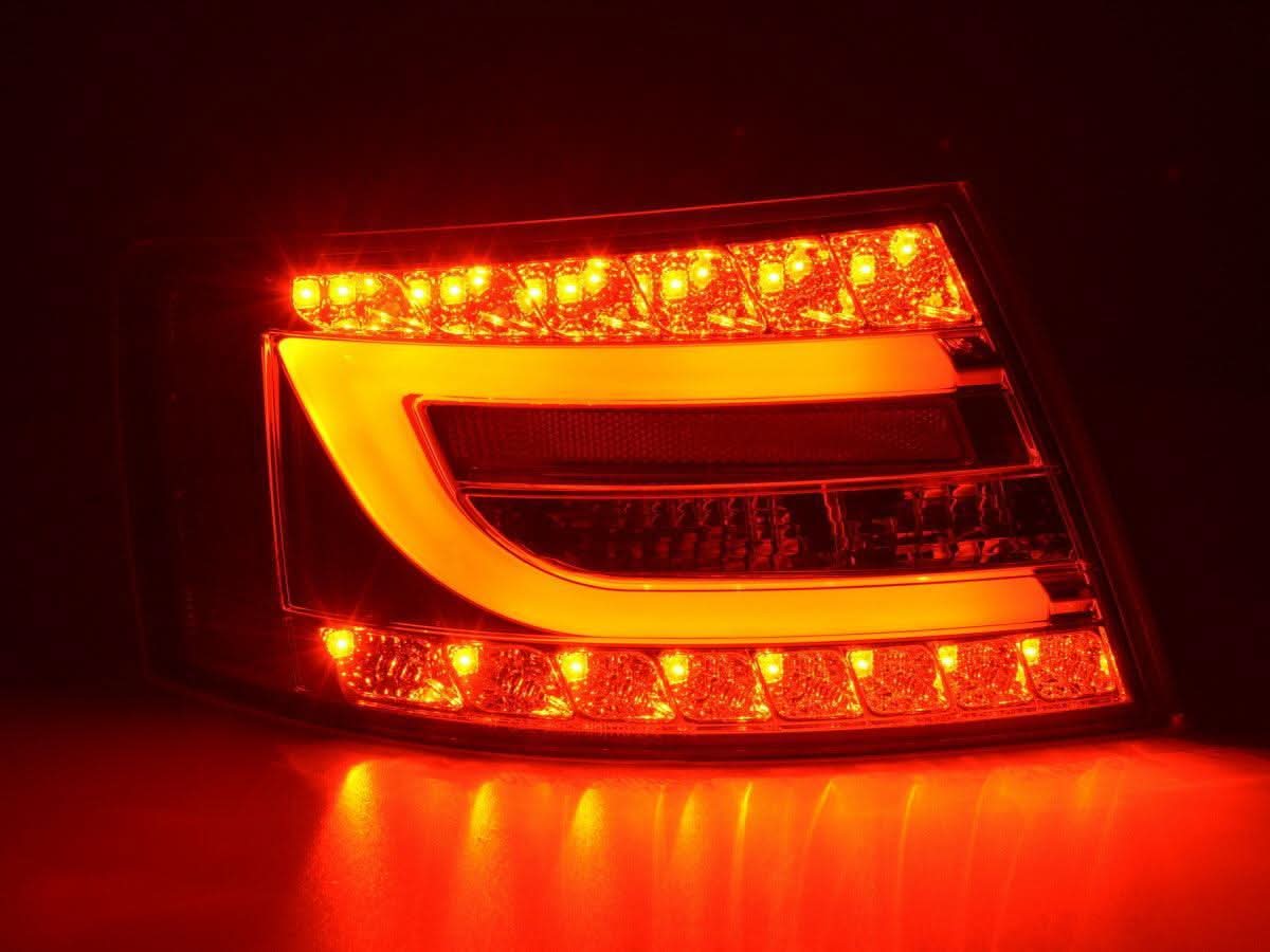 Audi A6 (C6/4F) Sedan Chrome Clear LED Taillights Set (2004-2008)