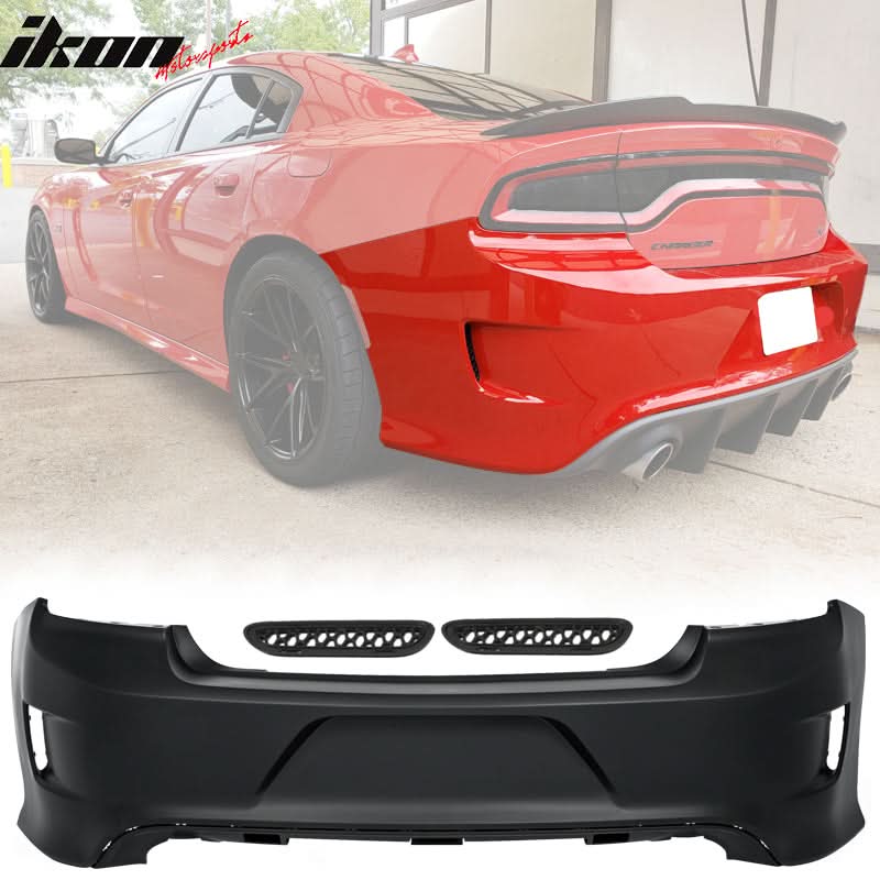 2015-2023 Dodge Charger Black Rear Bumper Conversion Diffuser Lip PP