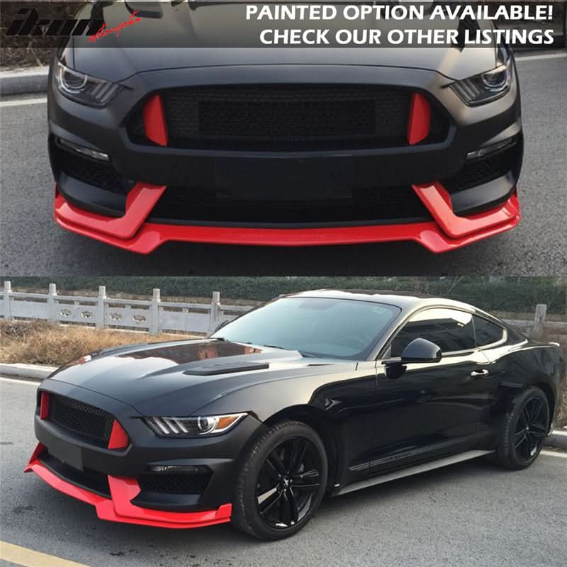 2015-2016Â Ford Mustang GT350 Black Front Rear Bumper Conversion PP