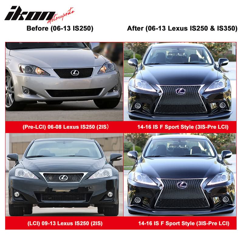 2006-2013 Lexus Is250 F-Sport Front Bumper 2IS to 3IS Conversion w/Lip